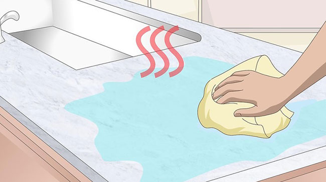 cách làm sạch mặt đá bếp